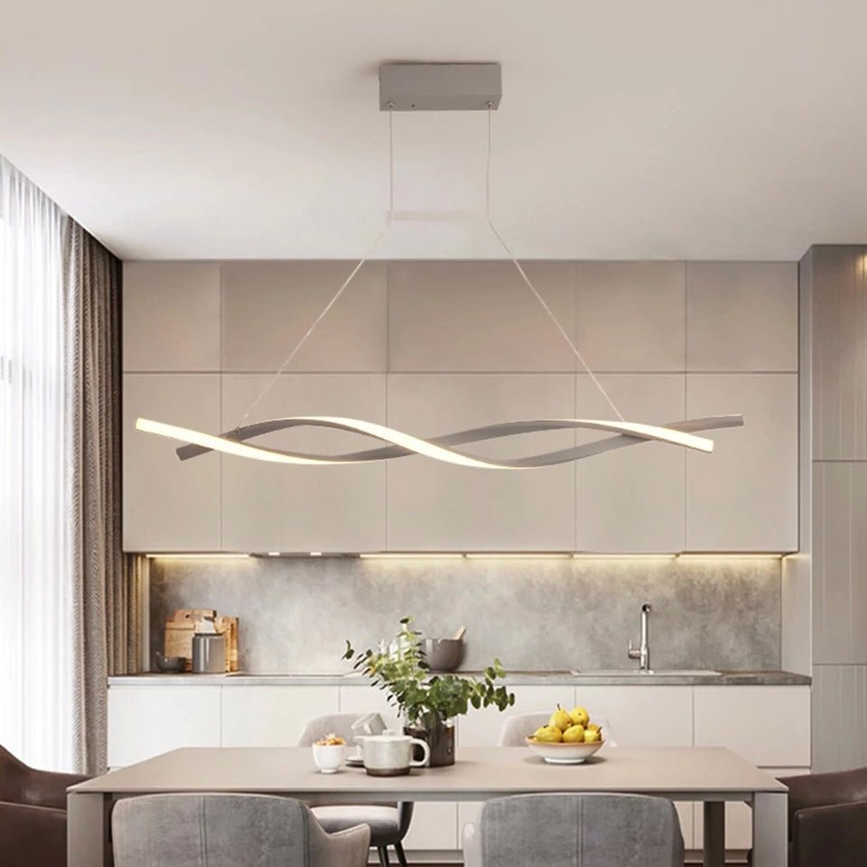 Lustre Spiral Moderne Dimmable - Élégance Futuriste et Éclairage Ajustable