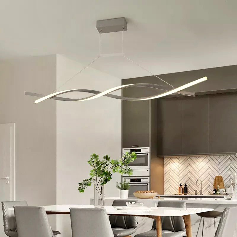 Lustre Spiral Moderne Dimmable - Élégance Futuriste et Éclairage Ajustable