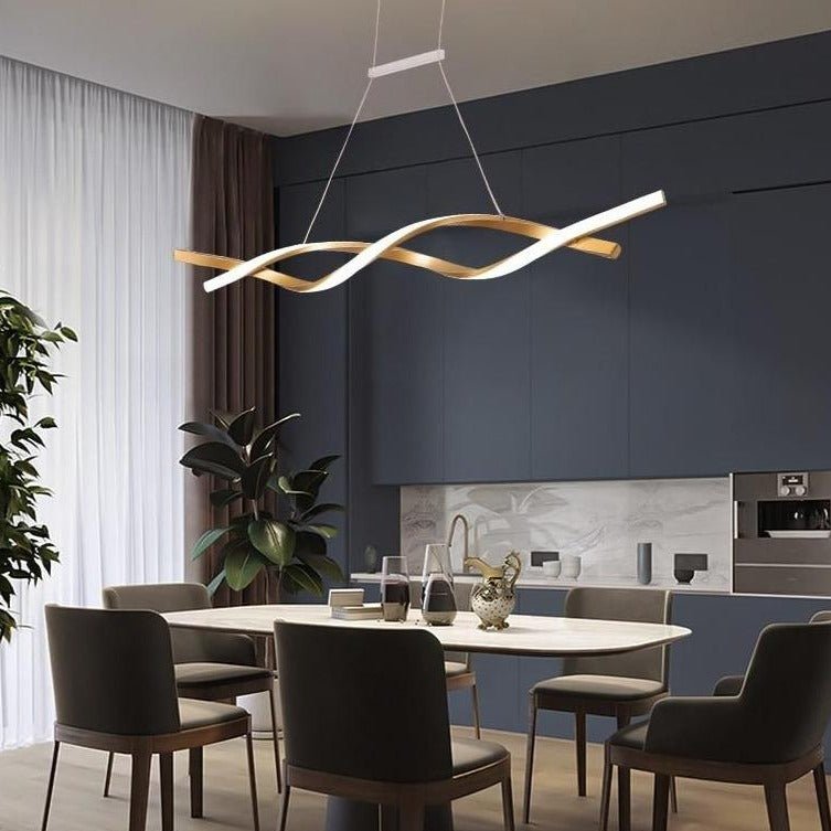 Lustre Spiral Moderne Dimmable - Élégance Futuriste et Éclairage Ajustable