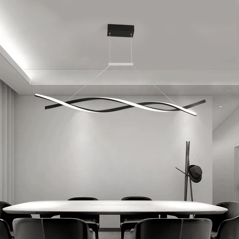 Lustre Spiral Moderne Dimmable - Élégance Futuriste et Éclairage Ajustable