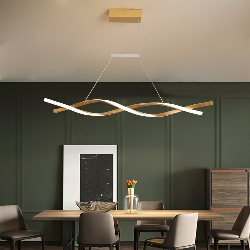 Lustre Spiral Moderne Dimmable - Élégance Futuriste et Éclairage Ajustable