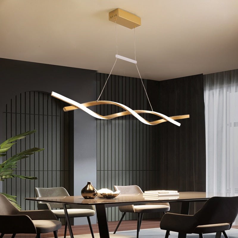 Lustre Spiral Moderne Dimmable - Élégance Futuriste et Éclairage Ajustable