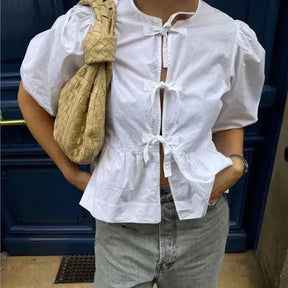 Blouse Femme à Manches Bouffantes - Élégance et Confort au Quotidien