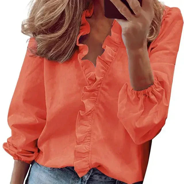 Blouse Femme Tissu Doux - Manches Bouffantes et Confort Optimal