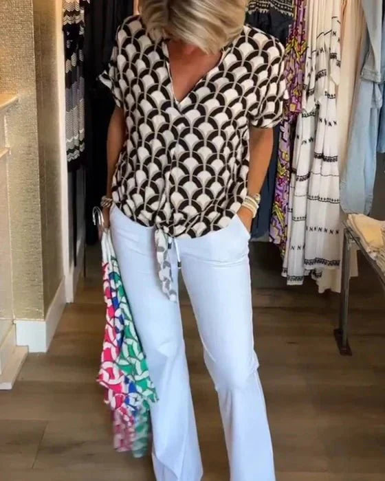 Blouse Imprimée Femme Légère - Tissu Aérien et Style Polyvalent