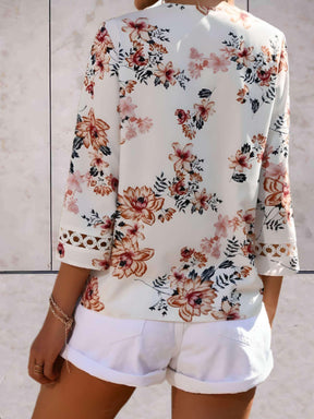 Blouse Femme Florale Légère - Col en V Flatteur et Chic