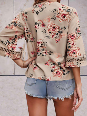 Blouse Femme Florale Légère - Col en V Flatteur et Chic