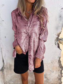 Chemise Métallique Femme - Finition Brillante et Confort Optimal