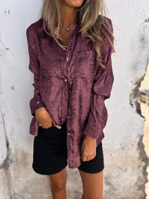 Chemise Métallique Femme - Finition Brillante et Confort Optimal
