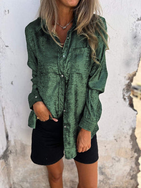 Chemise Métallique Femme - Finition Brillante et Confort Optimal