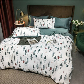 Ensemble de Couette en Coton Égyptien - Motifs Festifs et Confort Luxueux