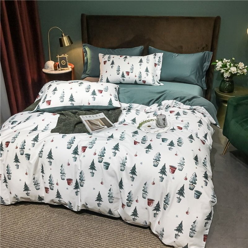 Ensemble de Couette en Coton Égyptien - Motifs Festifs et Confort Luxueux
