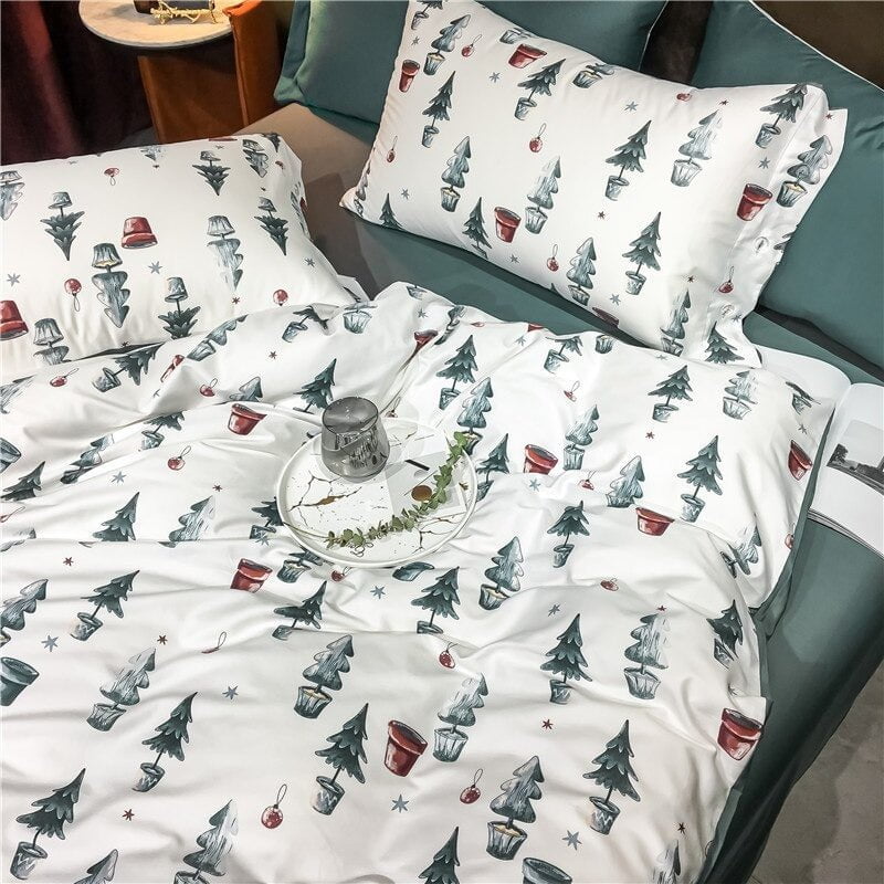 Ensemble de Couette en Coton Égyptien - Motifs Festifs et Confort Luxueux