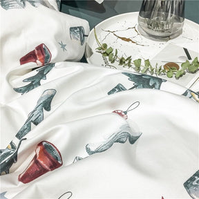 Ensemble de Couette en Coton Égyptien - Motifs Festifs et Confort Luxueux