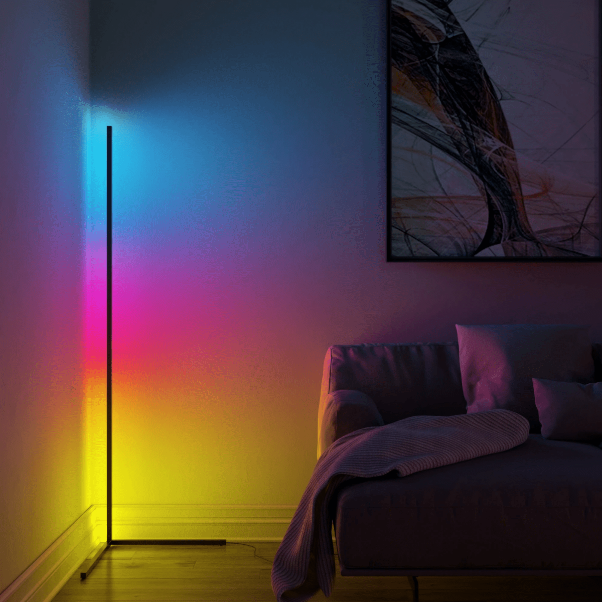 Lampe d'Angle RGB Moderne - Ambiance Colorée et Design Élégant