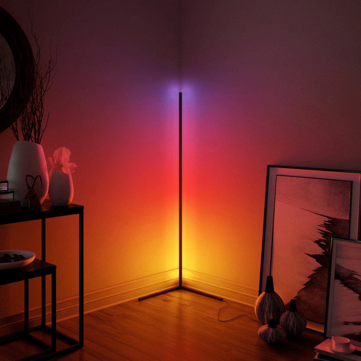 Lampe d'Angle RGB Moderne - Ambiance Colorée et Design Élégant