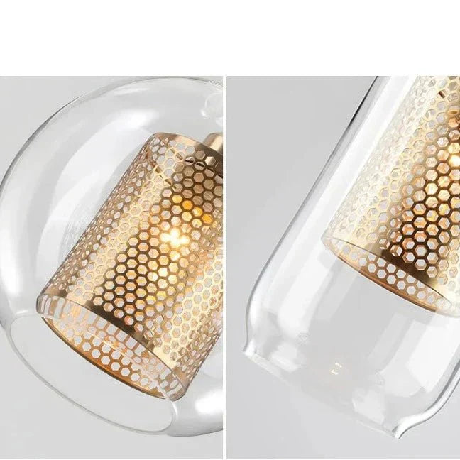 Luminaire Suspendu en Fer et Verre - Élégance Contemporaine pour Votre Espace
