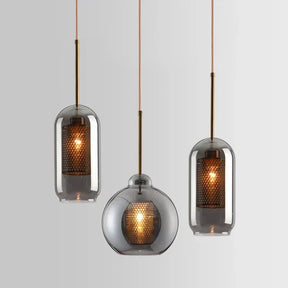 Luminaire Suspendu en Fer et Verre - Élégance Contemporaine pour Votre Espace