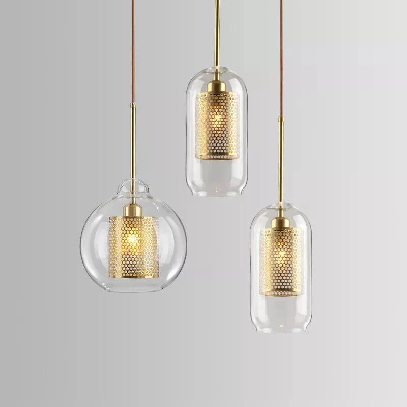 Luminaire Suspendu en Fer et Verre - Élégance Contemporaine pour Votre Espace