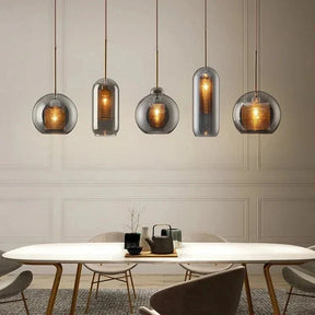 Luminaire Suspendu en Fer et Verre - Élégance Contemporaine pour Votre Espace