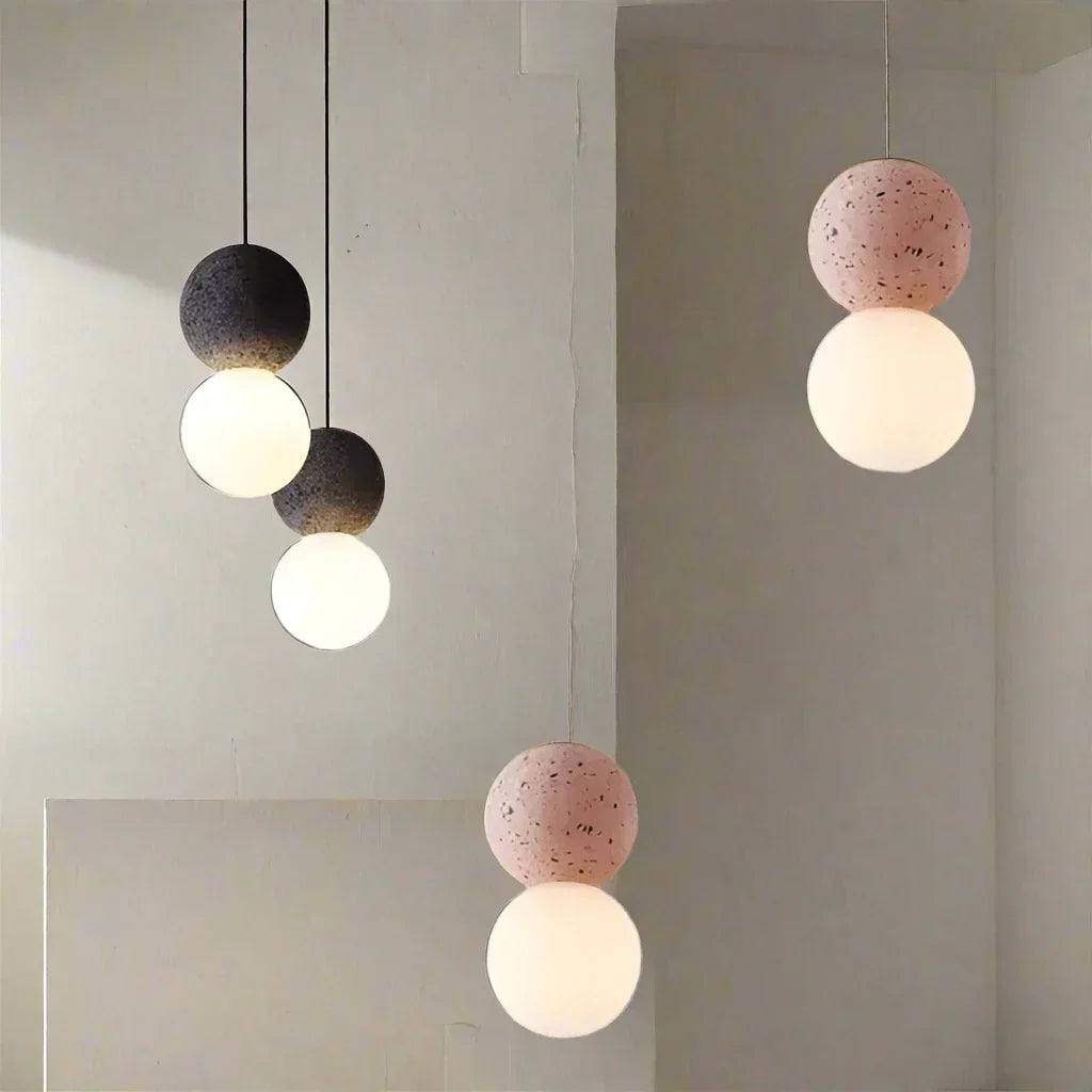 Lampe Suspendue Géométrique en Verre - Éclairage Chaleureux et Élégant