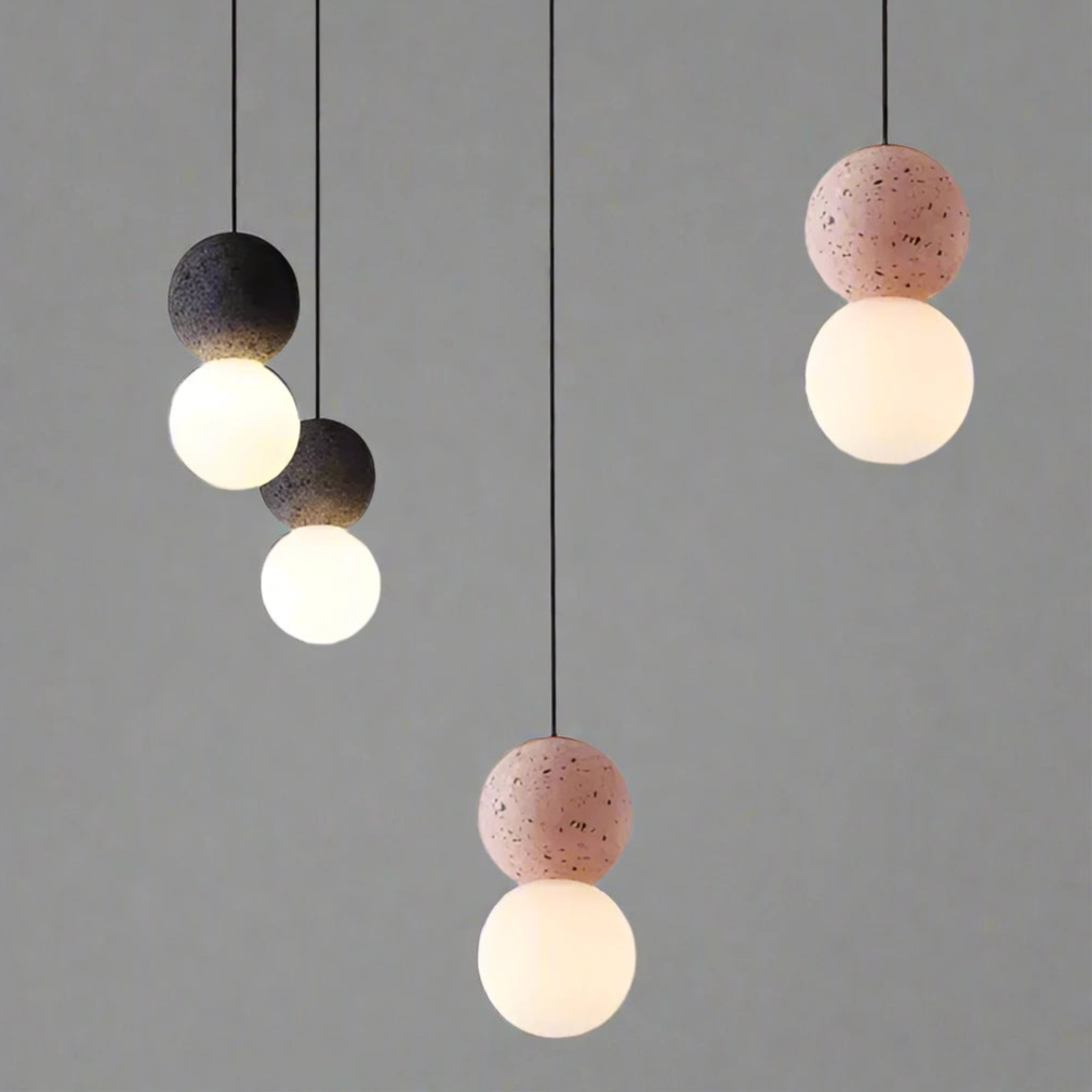 Lampe Suspendue Géométrique en Verre - Éclairage Chaleureux et Élégant