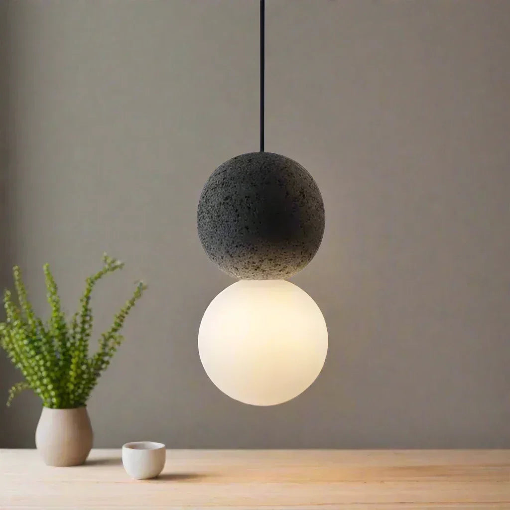 Lampe Suspendue Géométrique en Verre - Éclairage Chaleureux et Élégant