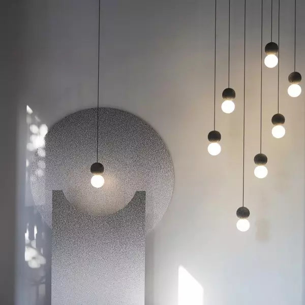 Lampe Suspendue Géométrique en Verre - Éclairage Chaleureux et Élégant