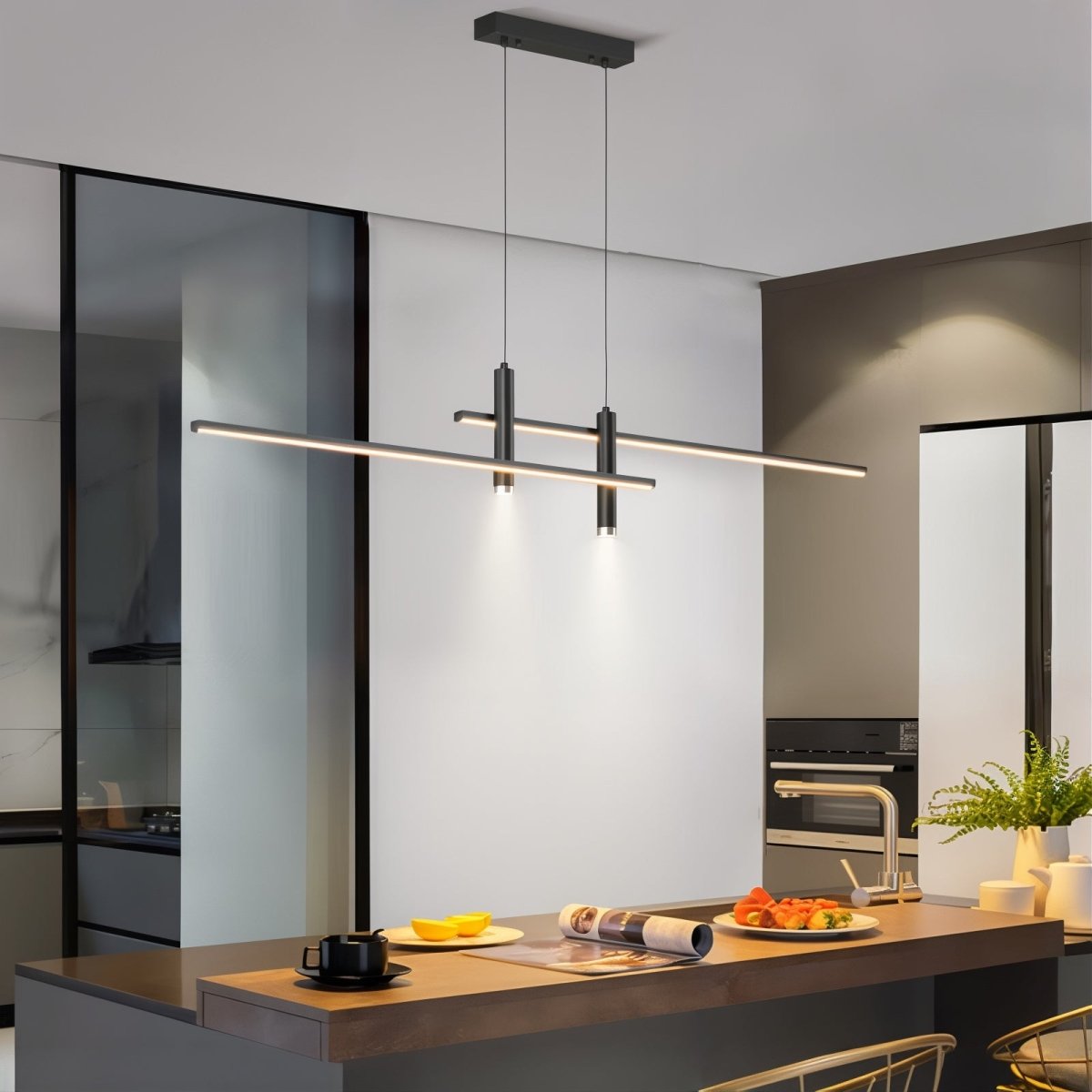 Luminaire Suspendu à LED - Design Moderne et Hauteur Réglable