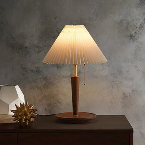 Lampe en Bois Plissé - Éclairage Chaud et Accueillant