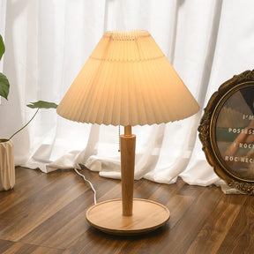 Lampe en Bois Plissé - Éclairage Chaud et Accueillant