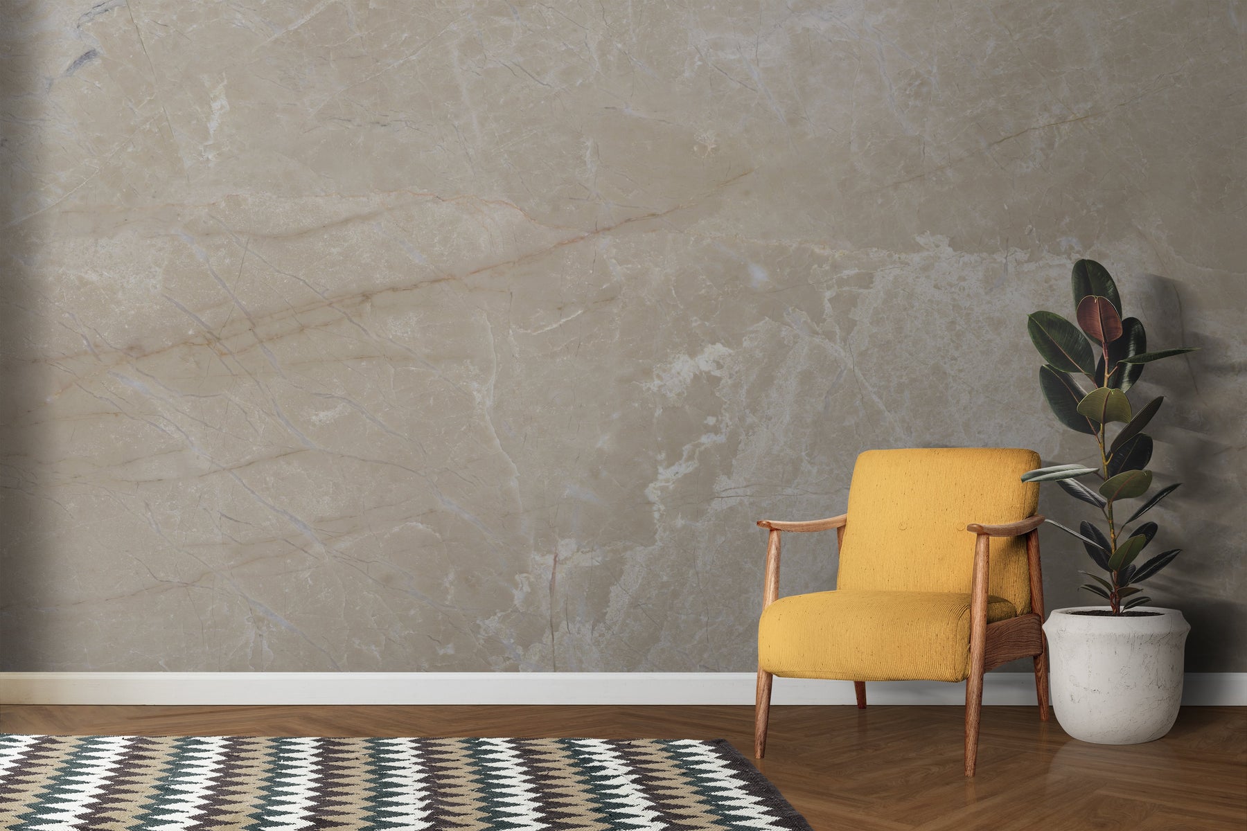 Beige Marble Effect Wallpaper