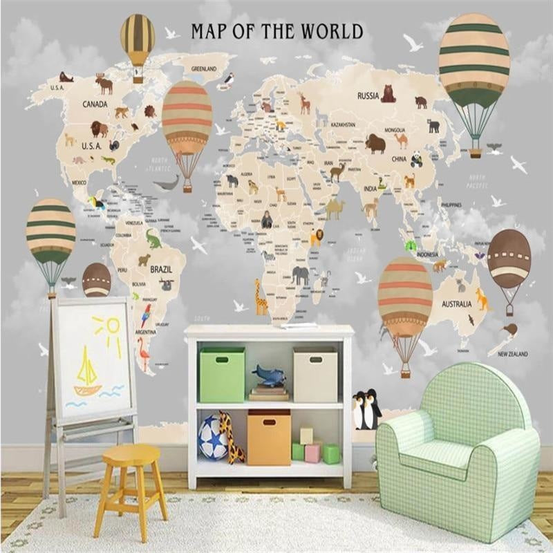 Children's World Map Wallpaper