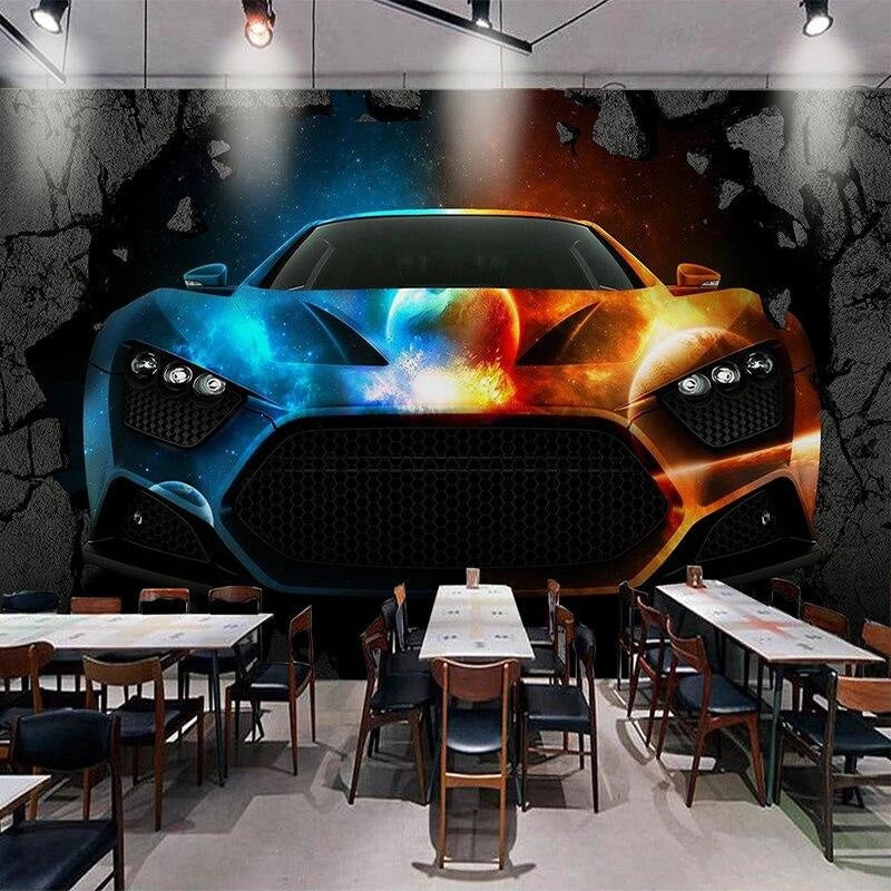 Colourful Cars Bedroom Wallpaper