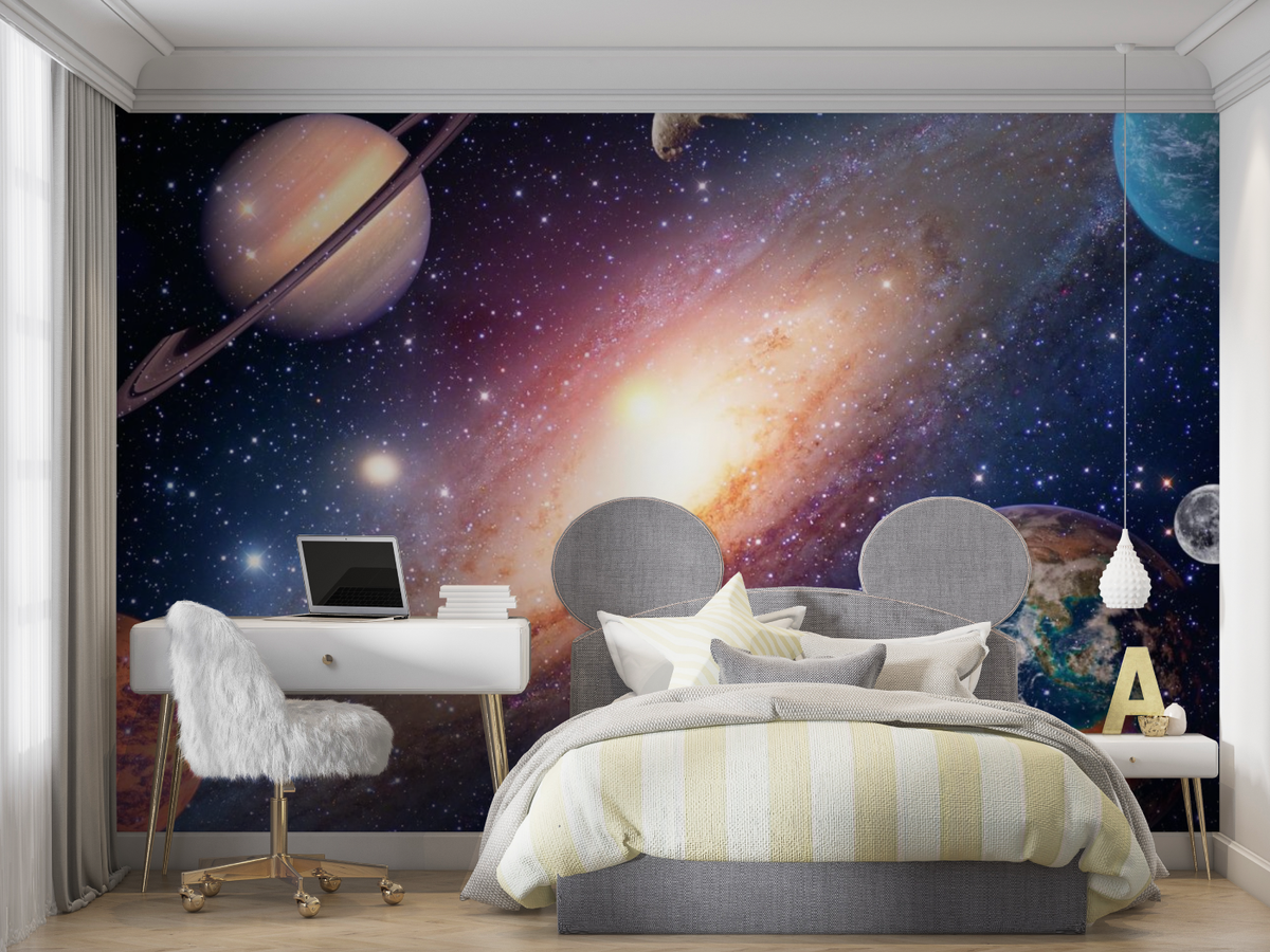 Papier Peint Espace Nébuleuse Et Planètes