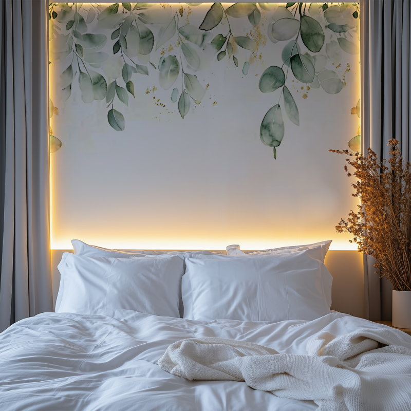 Watercolour Green Foliage Wallpaper