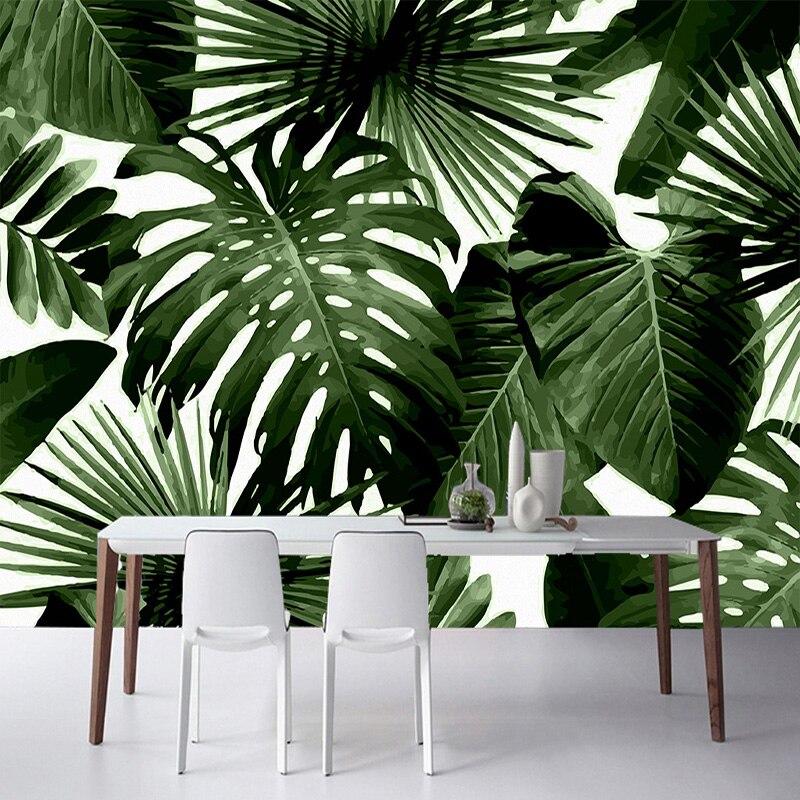 Green Foliage Wallpaper White Background