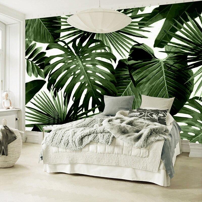 Green Foliage Wallpaper White Background