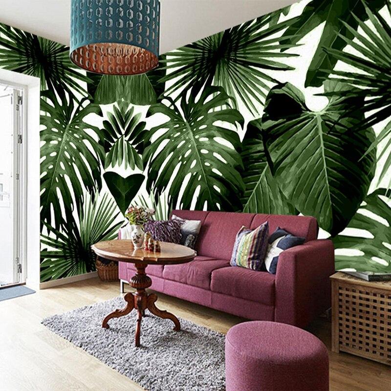 Green Foliage Wallpaper White Background