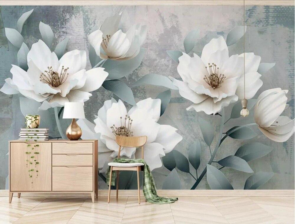 Large White Flower Wallpaper