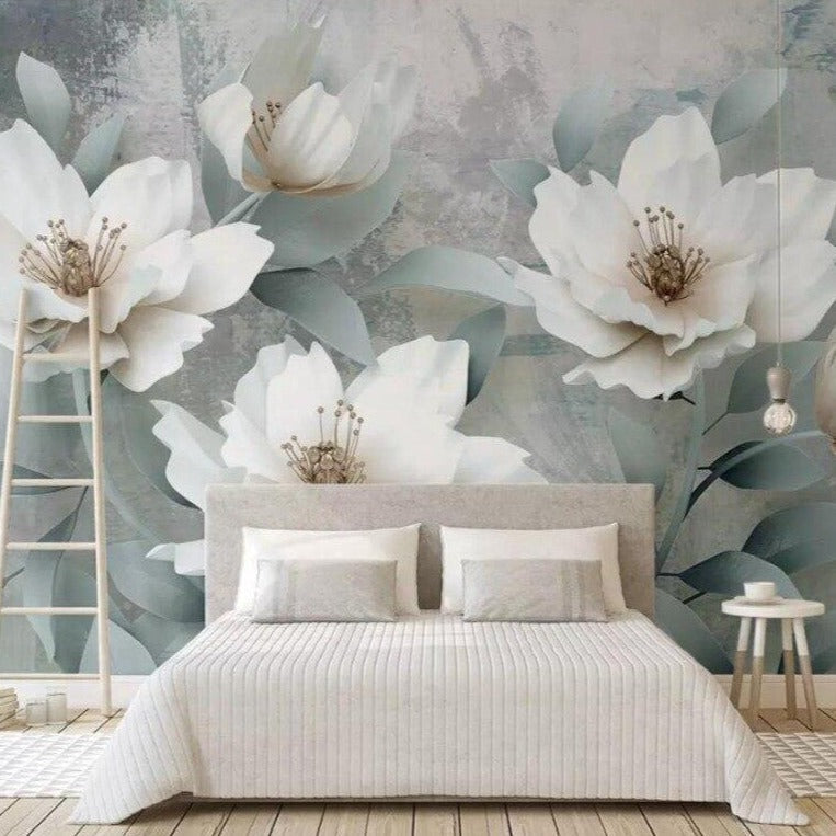 Large White Flower Wallpaper