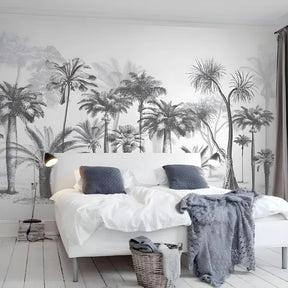 Papier Peint Jungle Noir et Blanc