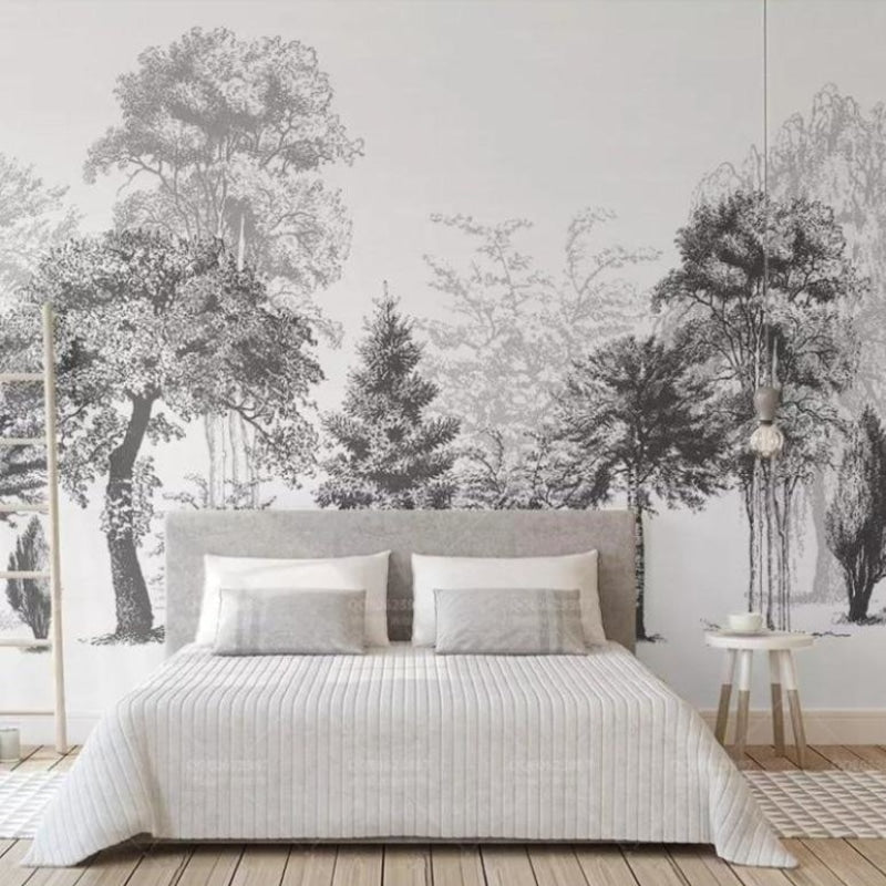 Black and White Forest Wallpaper