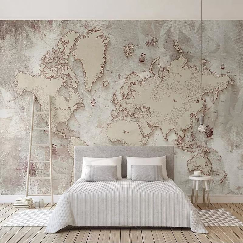 Panoramic World Map Wallpaper