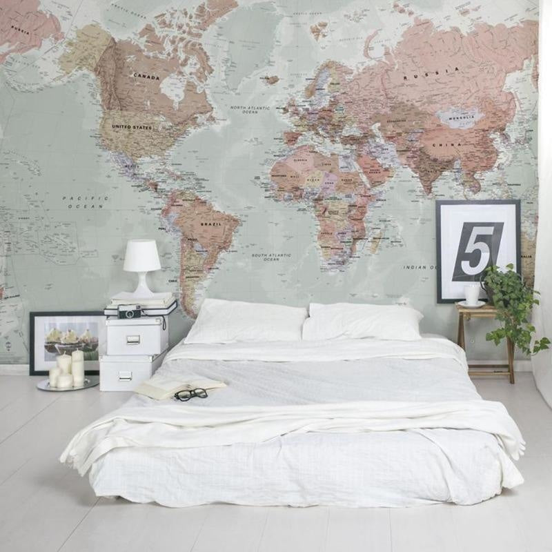 Panoramic World Map Wallpaper
