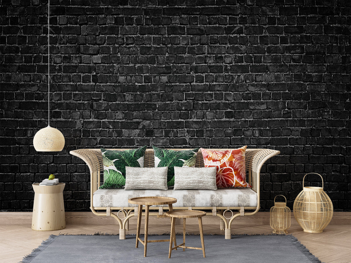 3D Black Brick Wallpaper