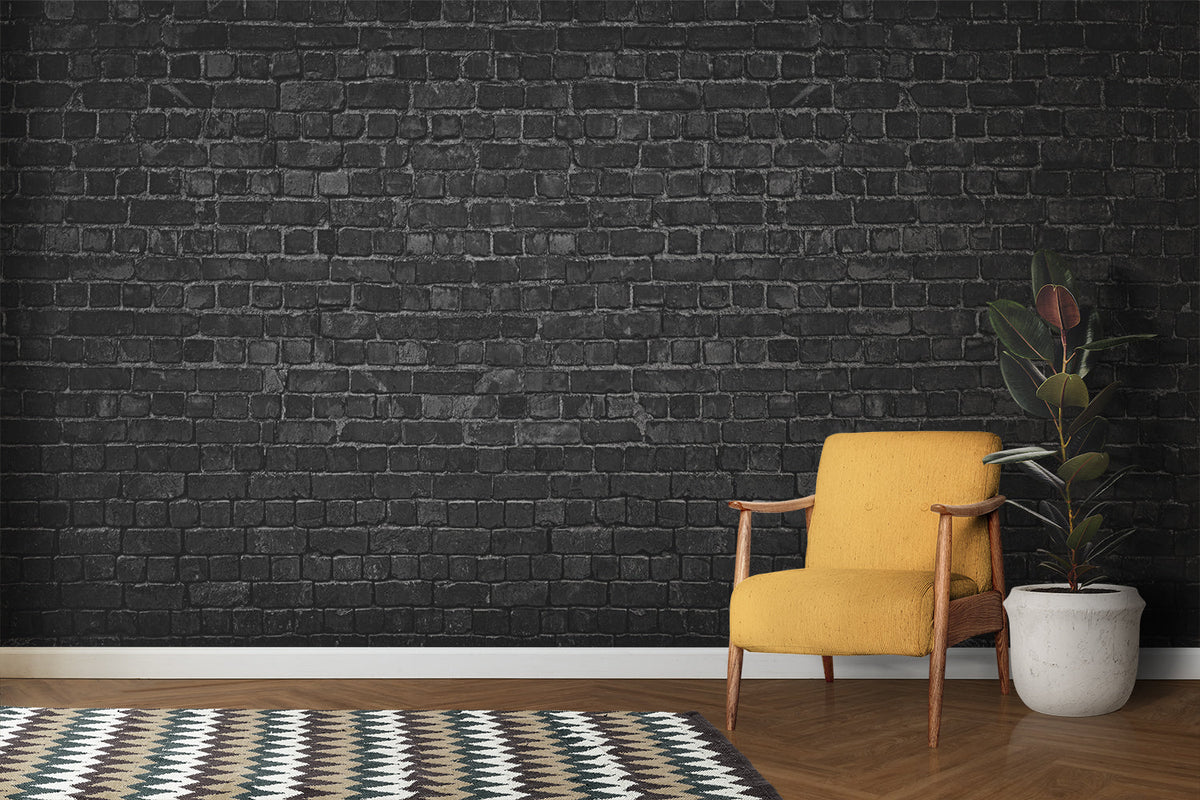3D Black Brick Wallpaper