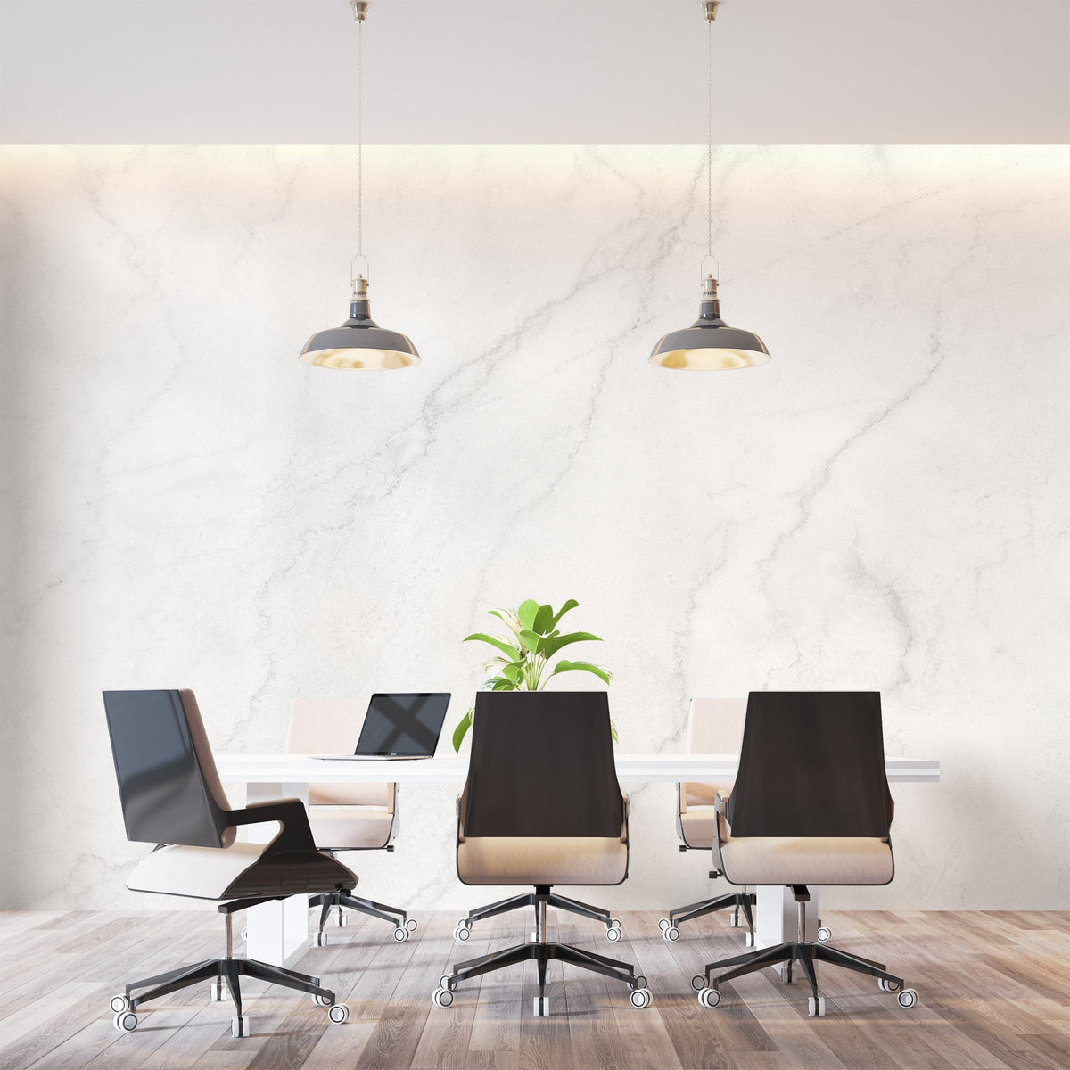 White Marble Effect Wallpaper