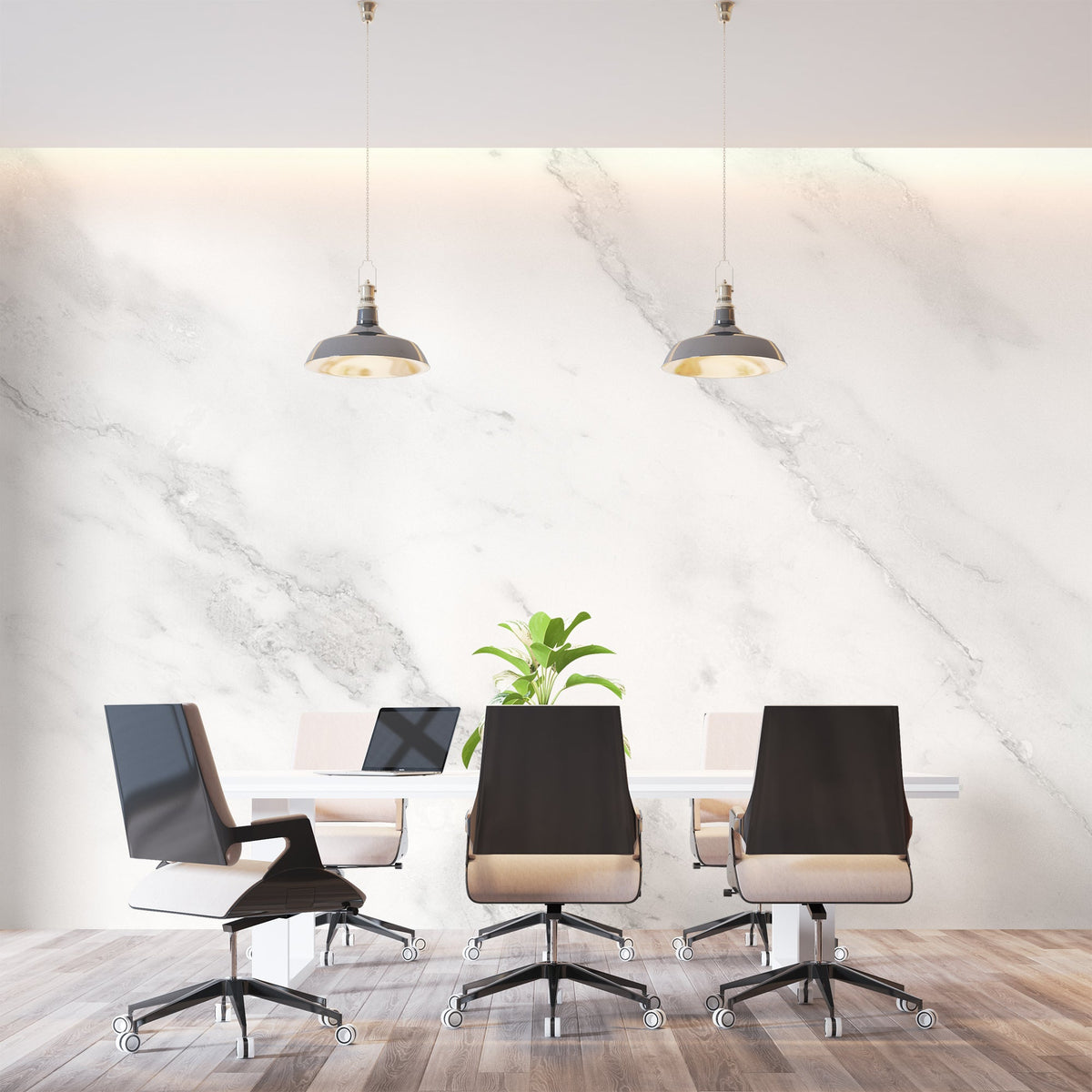 White Marble Imitation Wallpaper