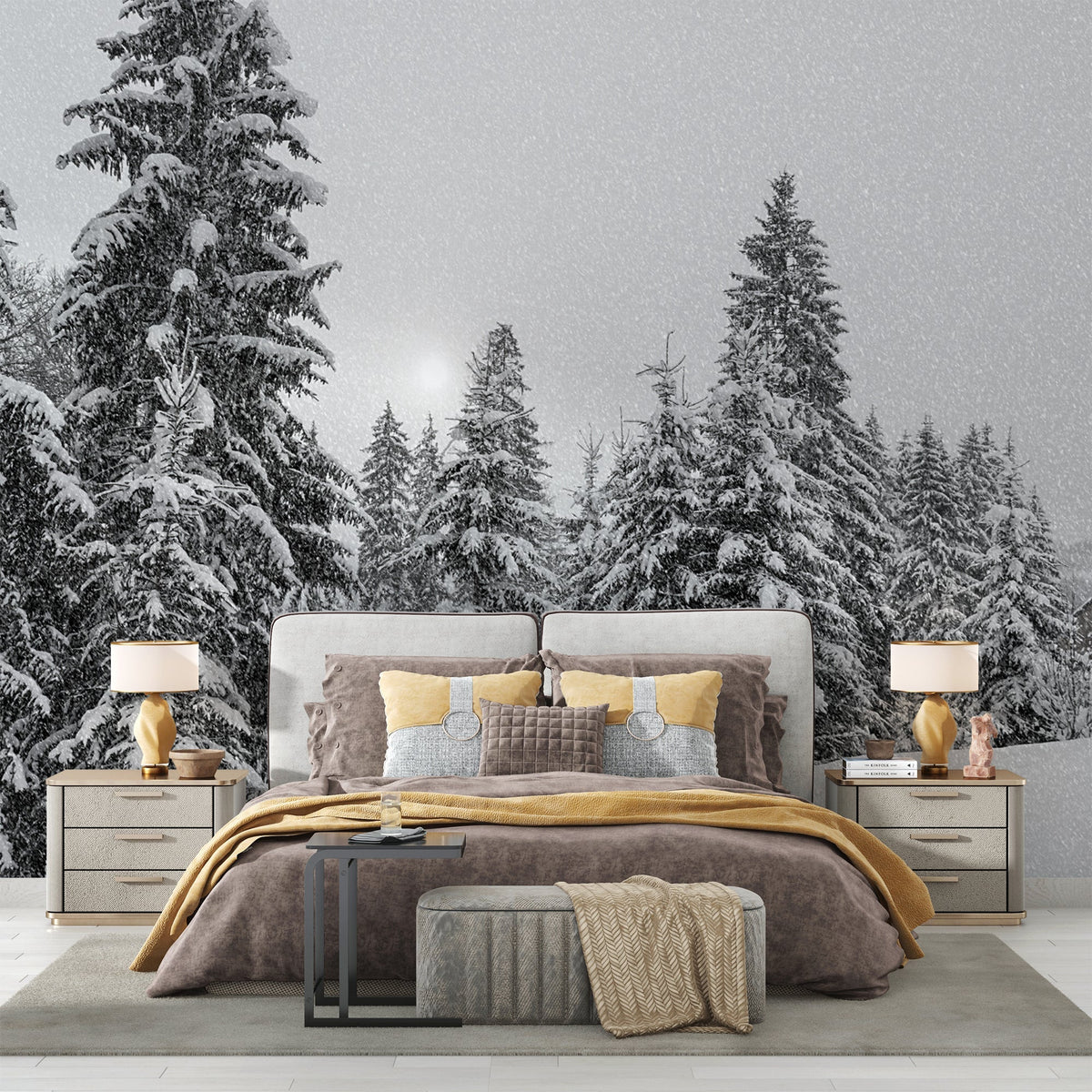 Black and White Fir Wallpaper